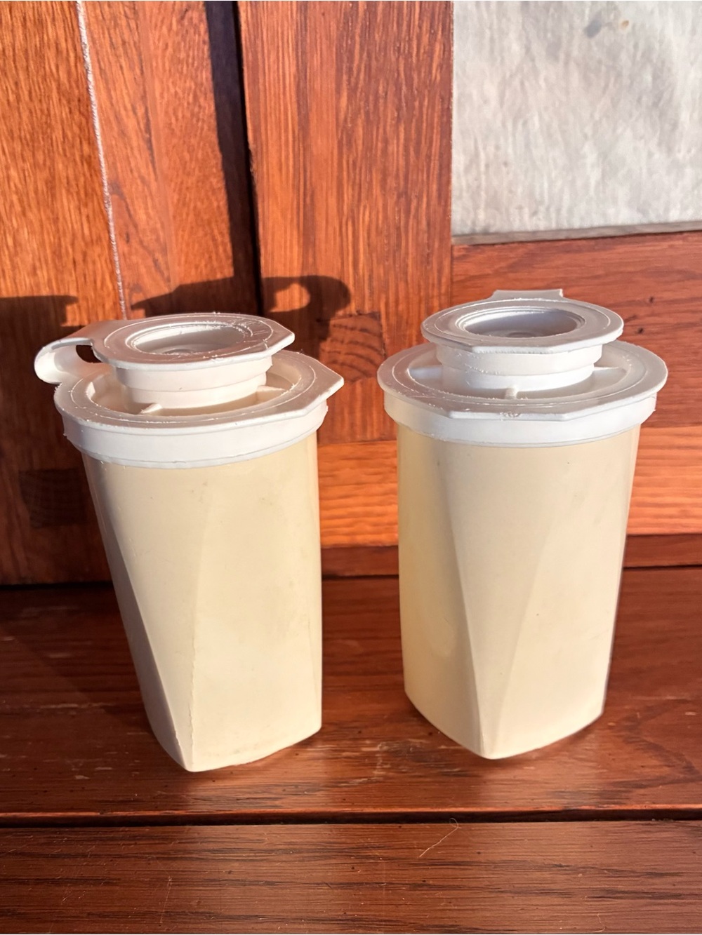 Tupperware Salt & Pepper Shakers 3.5 X 2 With Flip Lids ~READ~